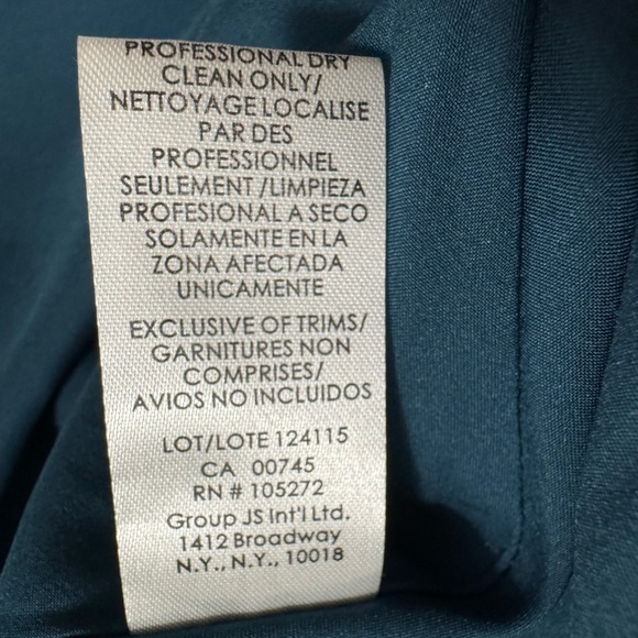 Kay Unger Asymmetrical 3/4 Sleeve Cocktail Dress Peacock Color Size 6 - Picture 9 of 10